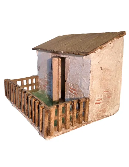 Sheepfold with fence in polystyrene for 20 cm nativity figures