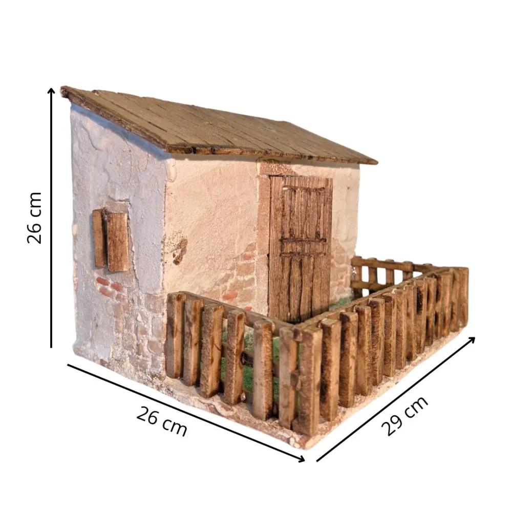 Ovile con recinto in polistirene per statue da 20 cm