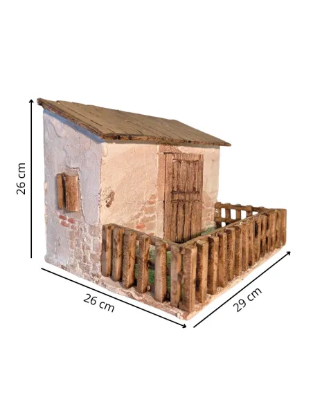 Ovile con recinto in polistirene per statue da 20 cm