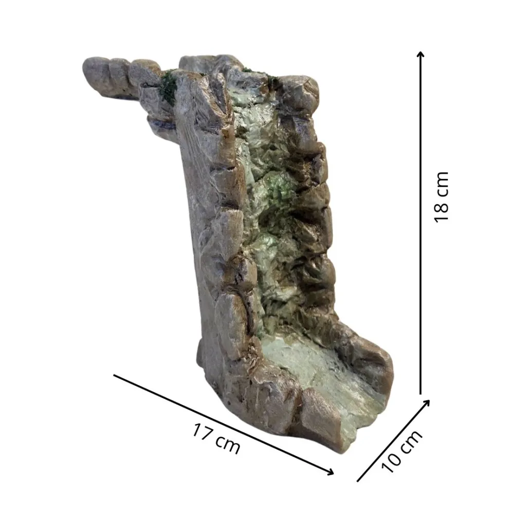 Tratto di fiume con cascata componibile in resina