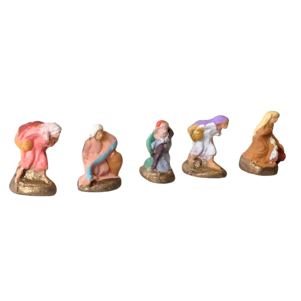 5 village figures terracotta set – 1.5 cm