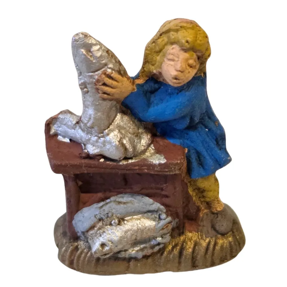 Pescivendolo in terracotta 3 cm