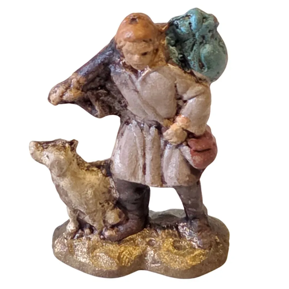 Viandante con cane in terracotta 3 cm
