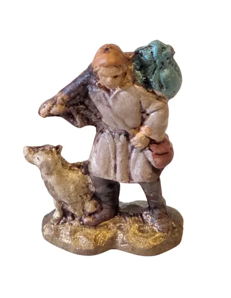 Viandante con cane in terracotta 3 cm