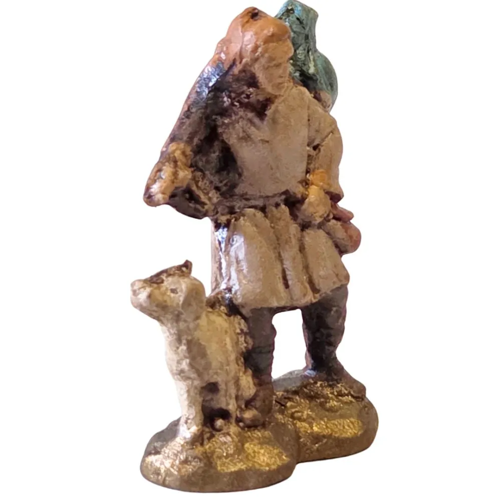 Viandante con cane in terracotta 3 cm