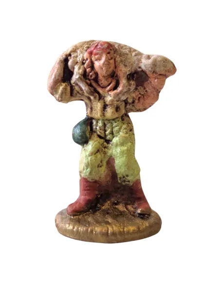 Terracotta traveler with sheep on shoulder – 3 cm