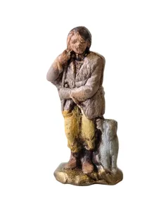 Pastore con cane in terracotta 3 cm