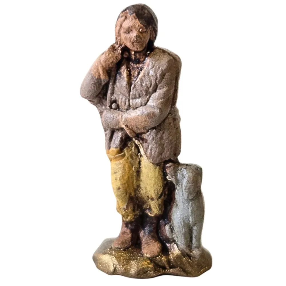 Pastore con cane in terracotta 3 cm