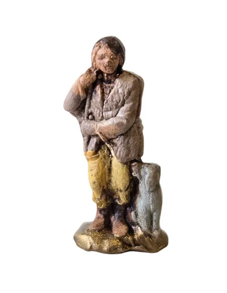 Terracotta shepherd with dog – 3 cm