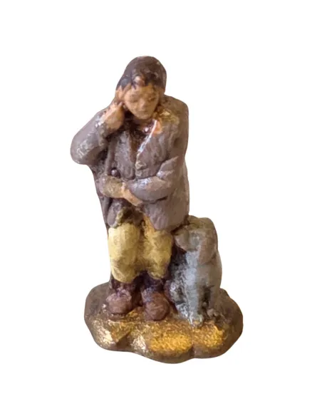 Pastore con cane in terracotta 3 cm