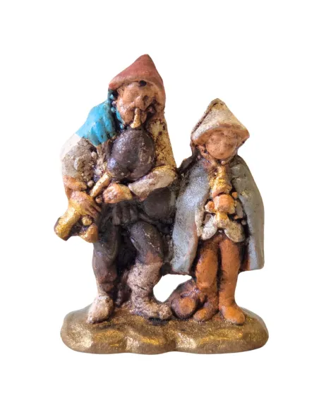 Zampognaro con bambino in terracotta 3 cm