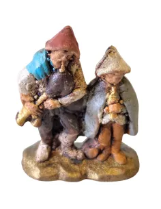 Zampognaro con bambino in terracotta 3 cm 2