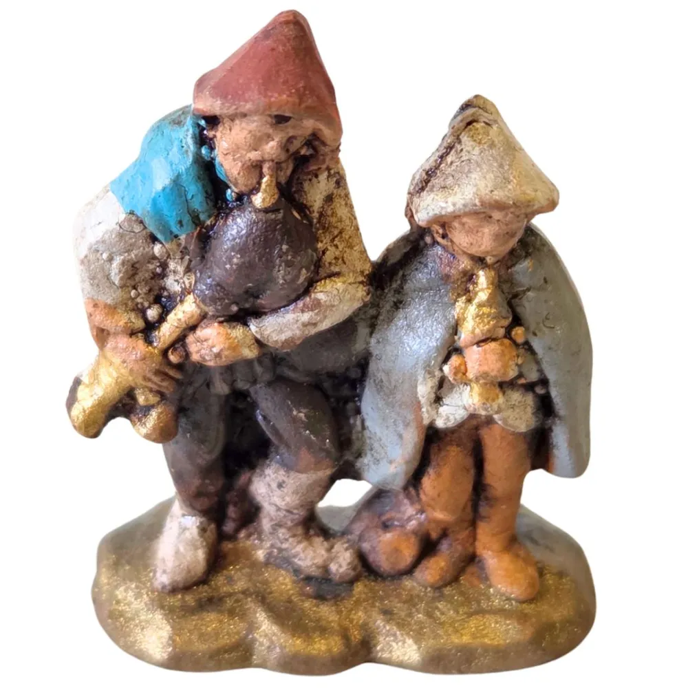 Zampognaro con bambino in terracotta 3 cm