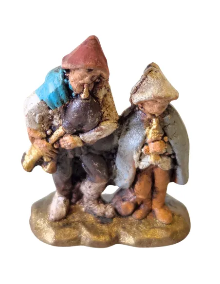 Zampognaro con bambino in terracotta 3 cm