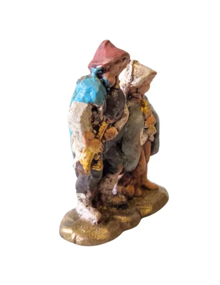 Zampognaro con bambino in terracotta 3 cm