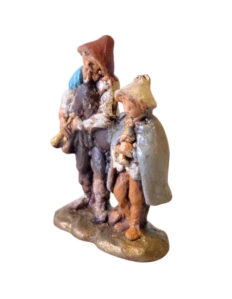 Zampognaro con bambino in terracotta 3 cm