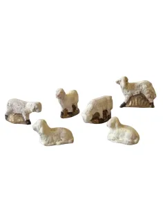 Set 6 pecore in terracotta per statue da 3 cm