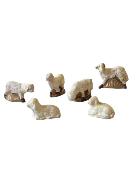 Set 6 pecore in terracotta per statue da 3 cm