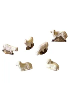 Set of 6 terracotta sheep for 3 cm nativity figures 2