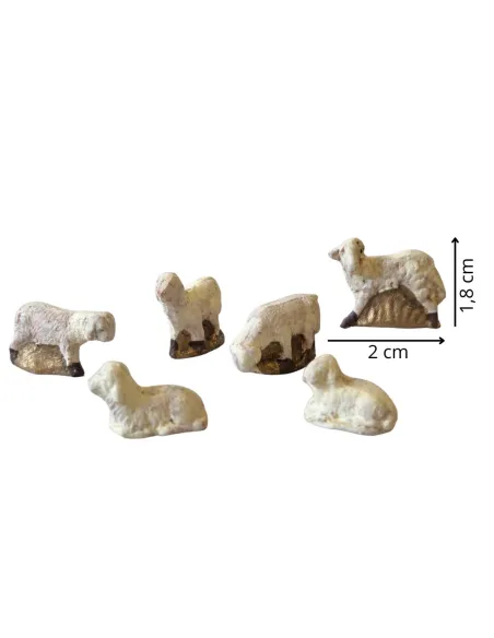 Set 6 pecore in terracotta per statue da 3 cm