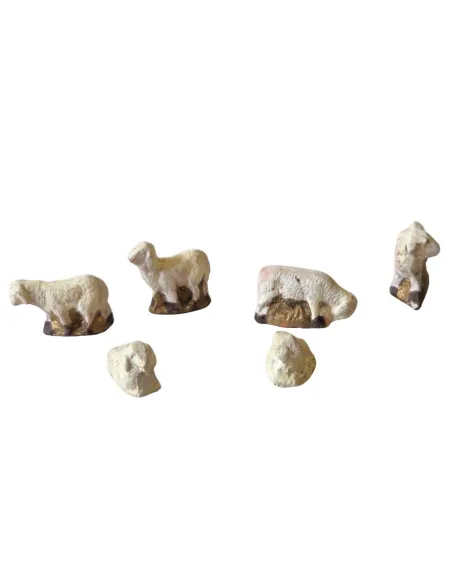 Set 6 pecore in terracotta per statue da 3 cm