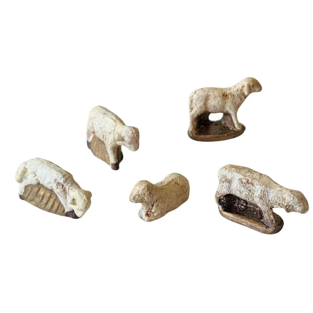 Set of 5 terracotta sheep for 5 cm nativity figures