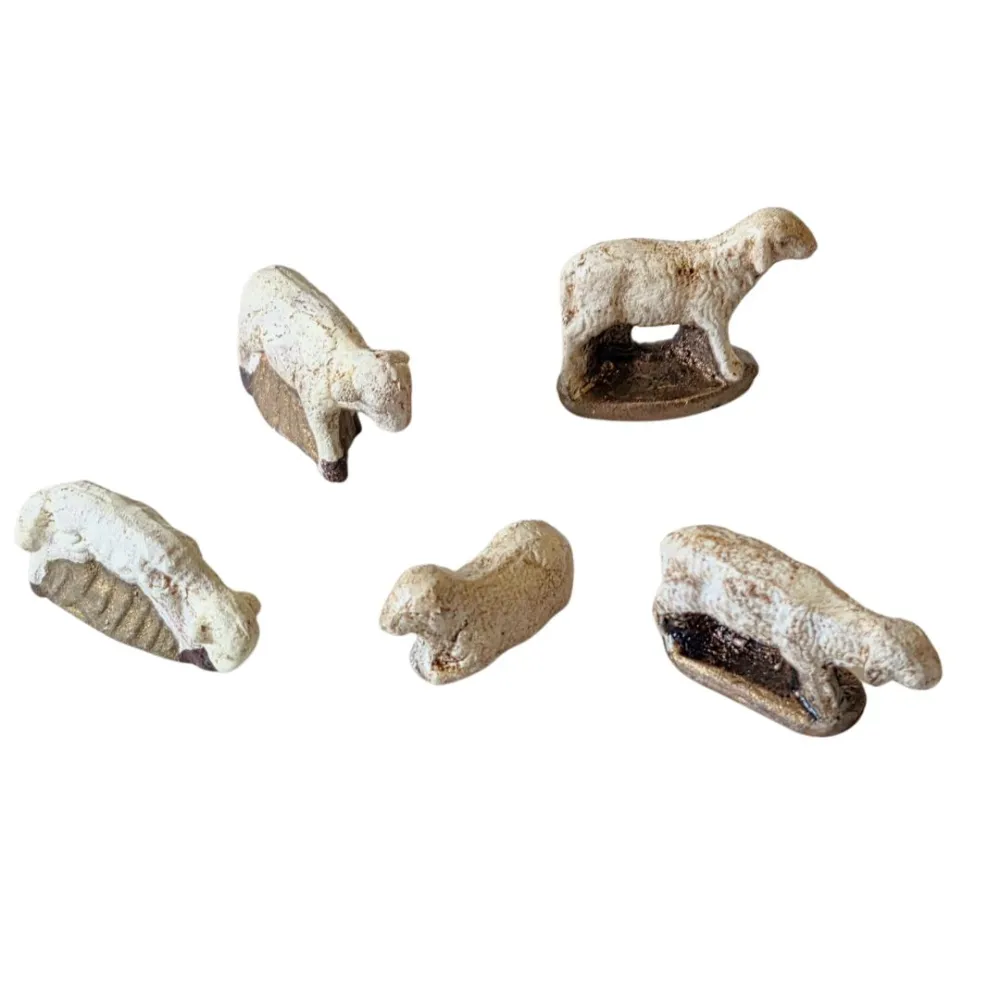Set 5 pecore in terracotta per statue da 5 cm