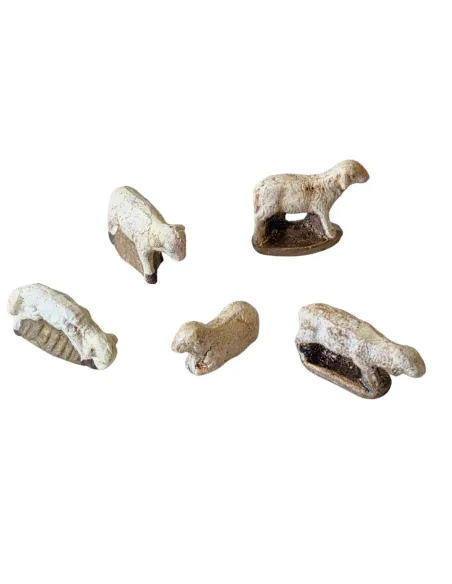 Set 5 pecore in terracotta per statue da 5 cm