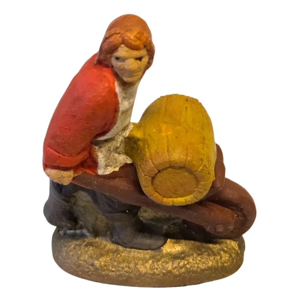 Terracotta man with wheelbarrow – 5 cm