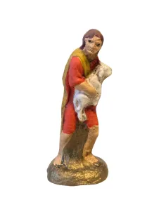 Terracotta shepherd with lamb – 5 cm