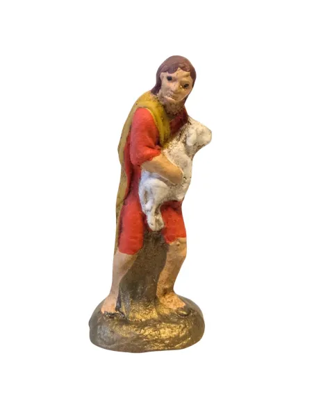 Terracotta shepherd with lamb – 5 cm