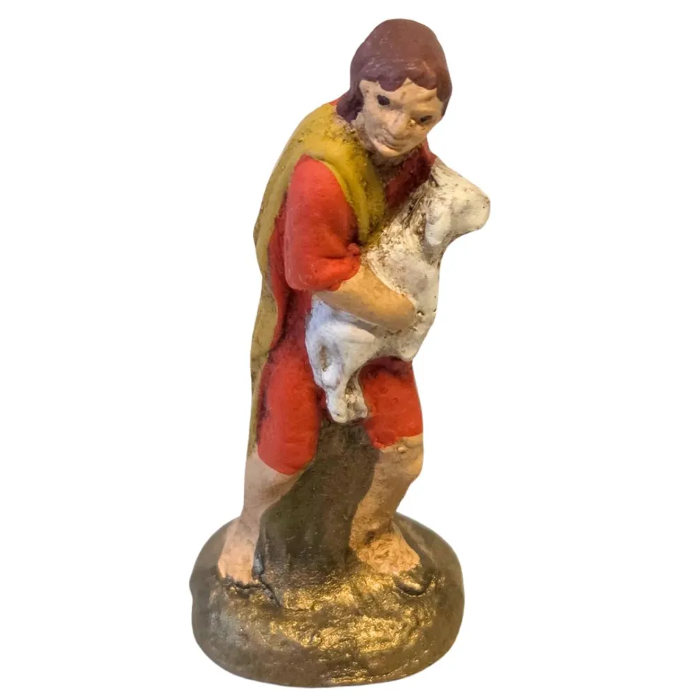 Pastore con agnello in terracotta 5 cm