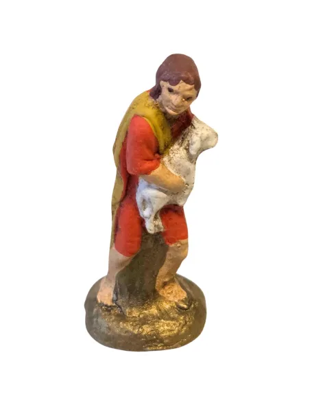 Terracotta shepherd with lamb – 5 cm