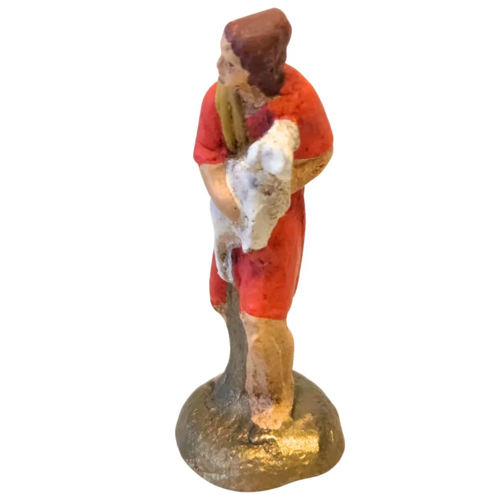 Terracotta shepherd with lamb – 5 cm