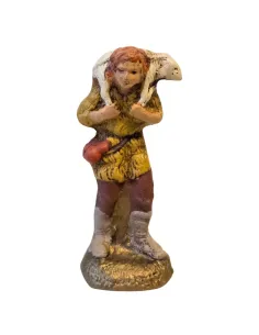 Pastore con agnello in spalla in terracotta 5 cm