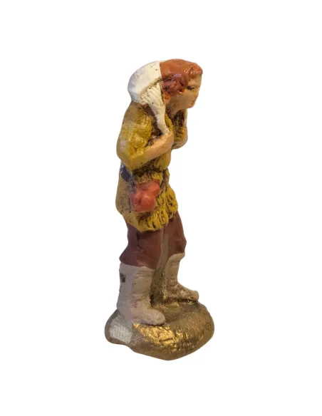 Pastore con agnello in spalla in terracotta 5 cm