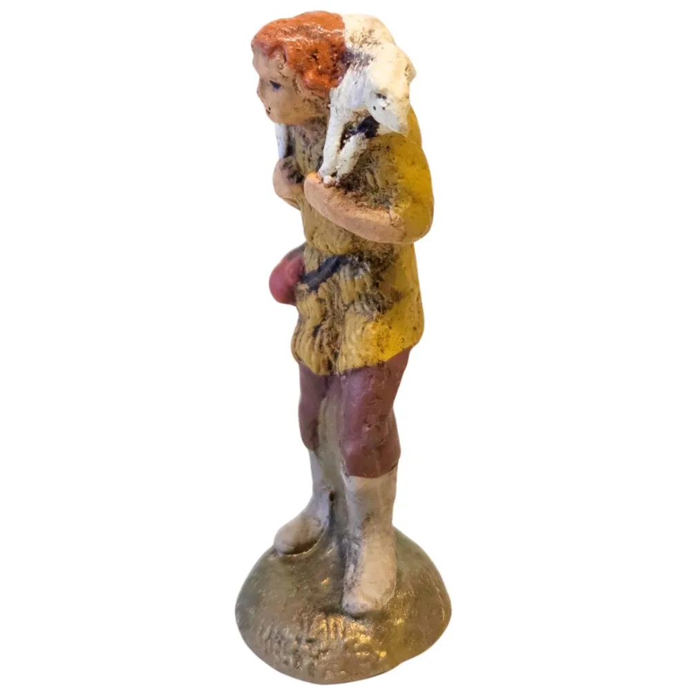 Pastore con agnello in spalla in terracotta 5 cm