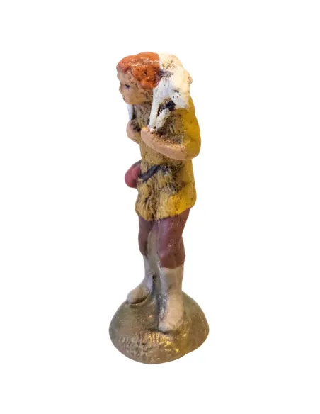 Terracotta shepherd with lamb on shoulder – 5 cm
