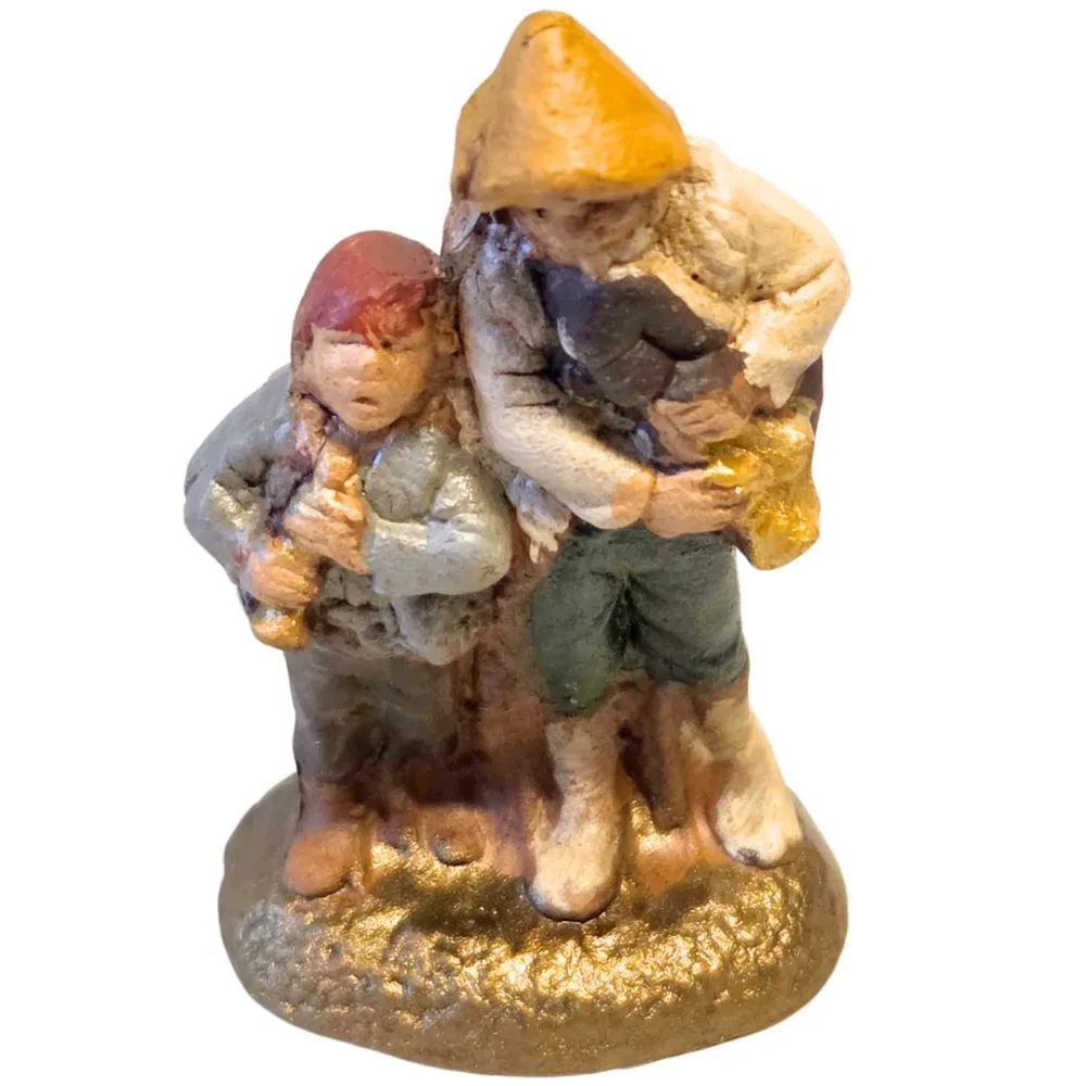 Zampognaro con bambino in terracotta 5 cm