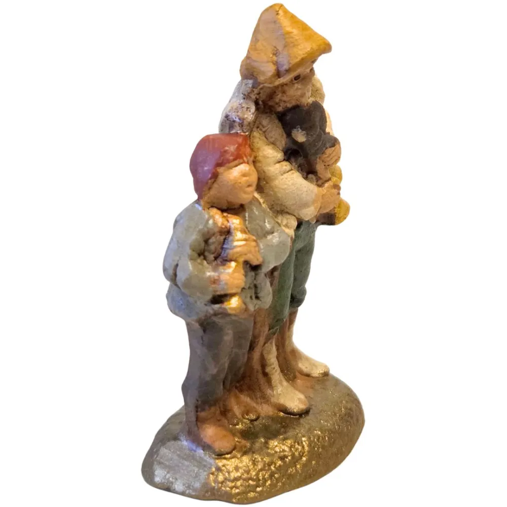 Zampognaro con bambino in terracotta 5 cm