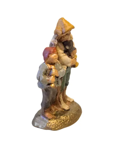 Zampognaro con bambino in terracotta 5 cm
