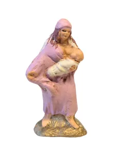 Terracotta woman holding baby – 5 cm