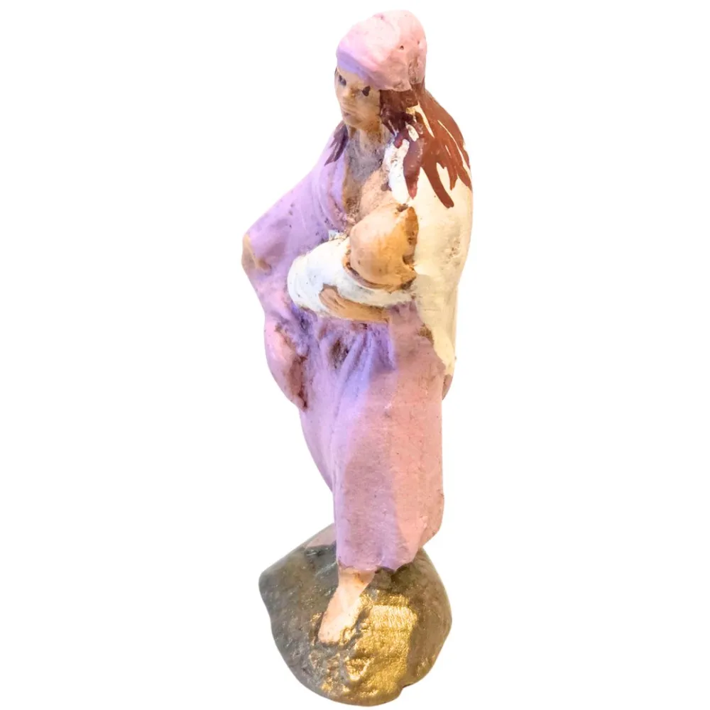 Donna con bambino in braccio in terracotta 5 cm