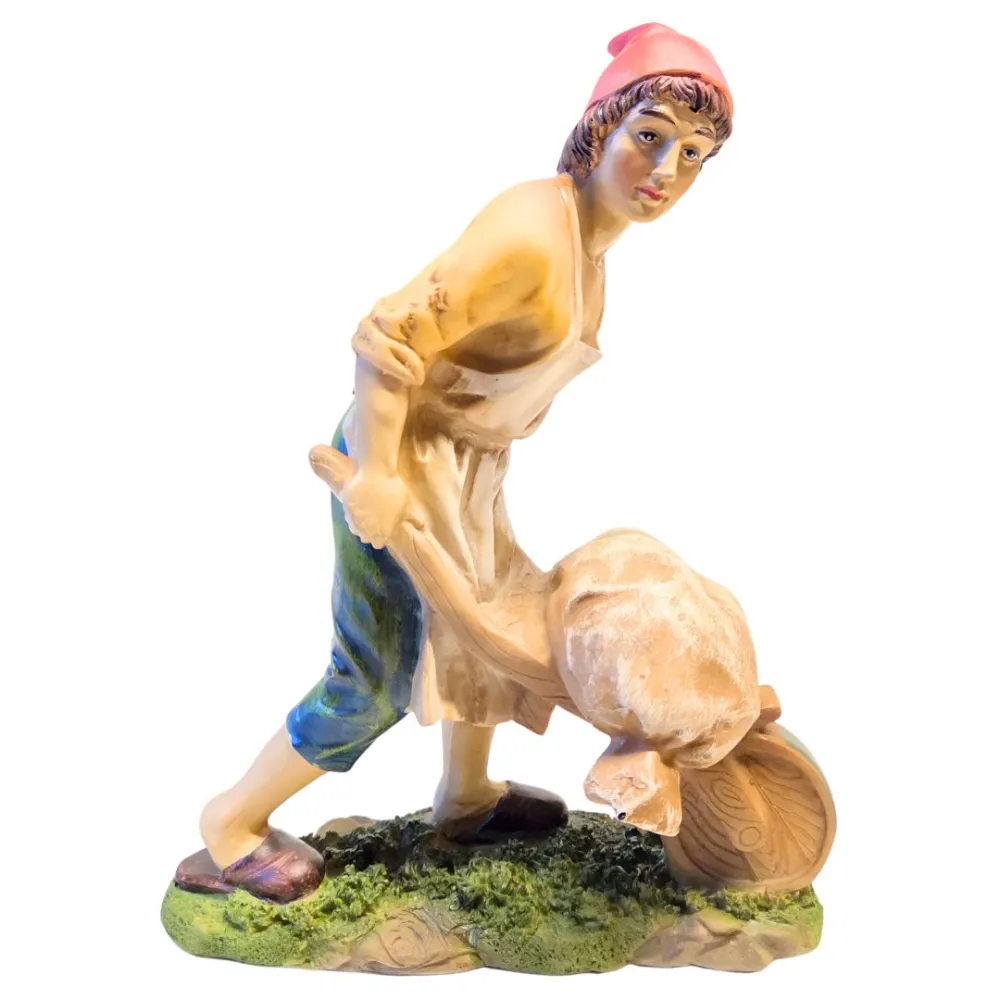 Resin farmer with wheelbarrow – 30 cm