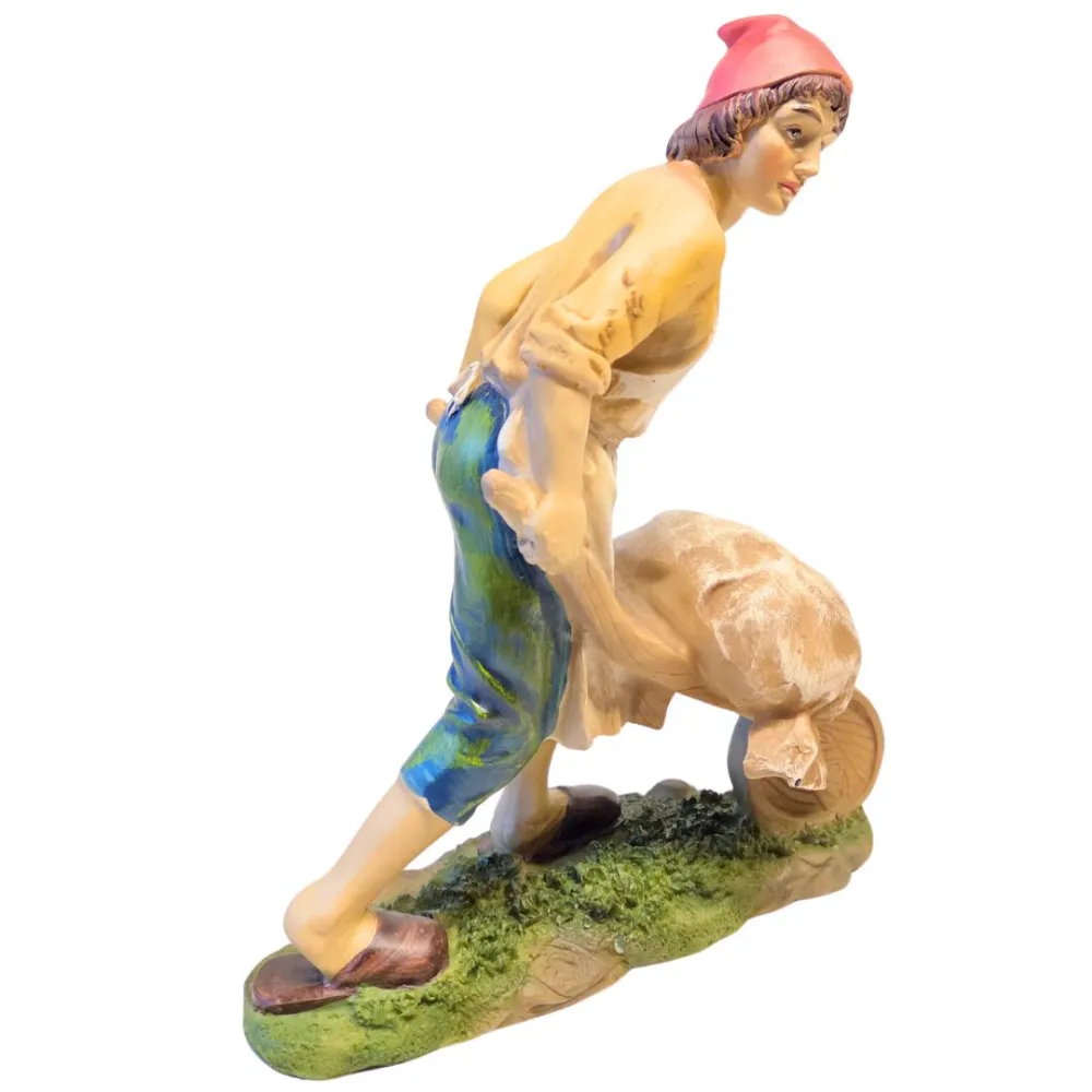 Resin farmer with wheelbarrow – 30 cm