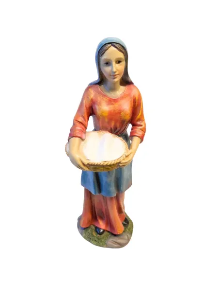 Resin woman with basket – 30 cm
