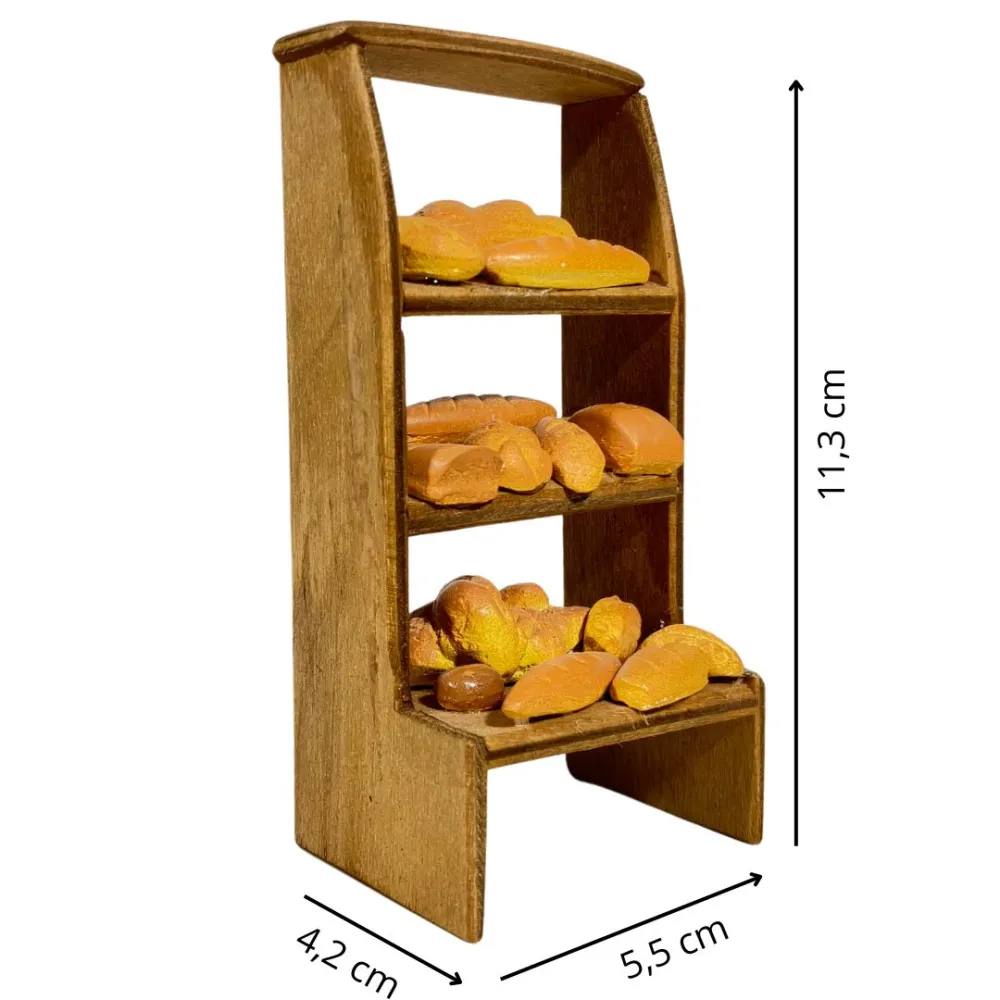 Wooden Bread Stall for 8–10 cm Nativity Figures