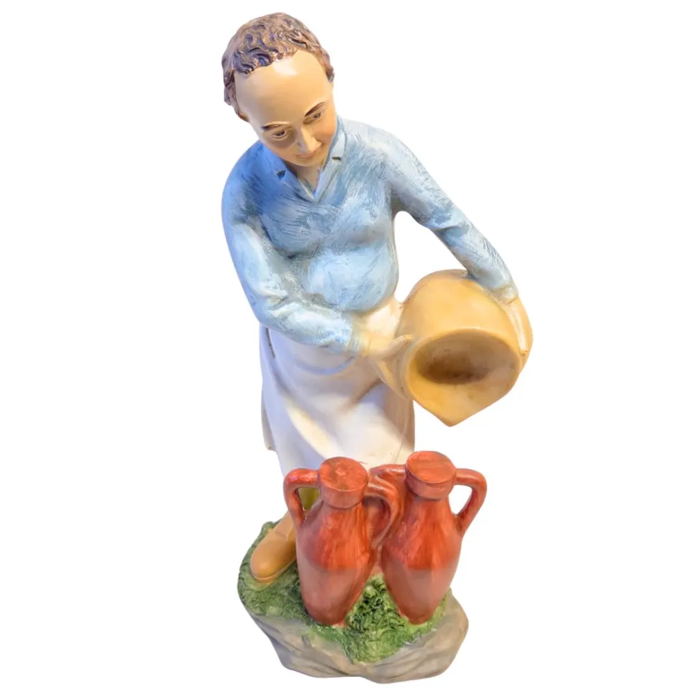 Uomo con anfore in resina 30 cm