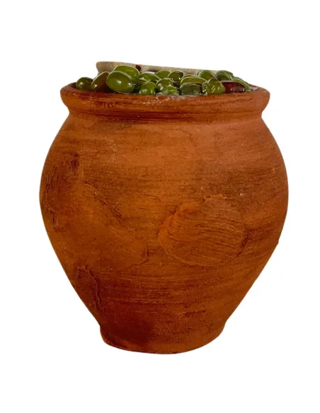Vaso in terracotta con olive per statue da 30 cm