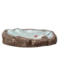 Cesto rotondo con 2 pesci in gesso per statue da 20 cm 2